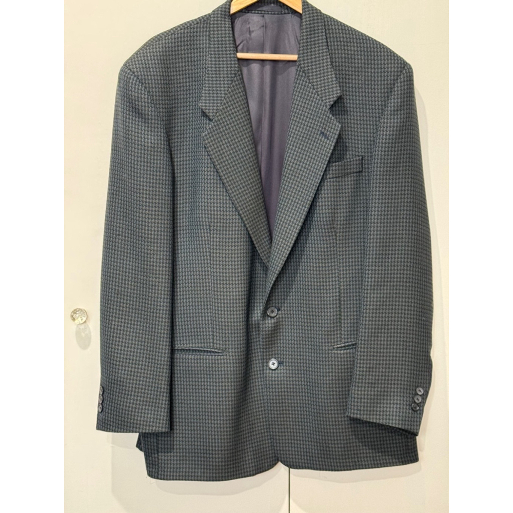 Tallia Uomo men’s blue green tweed 2 button 100% wool sportcoat 42R
